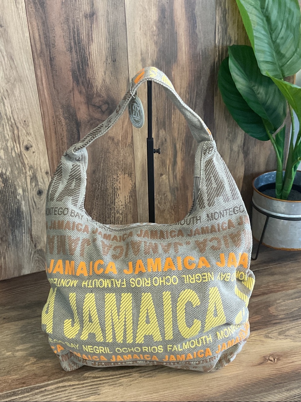 Robin Ruth Jamaica Graphic Canvas Hobo Bag